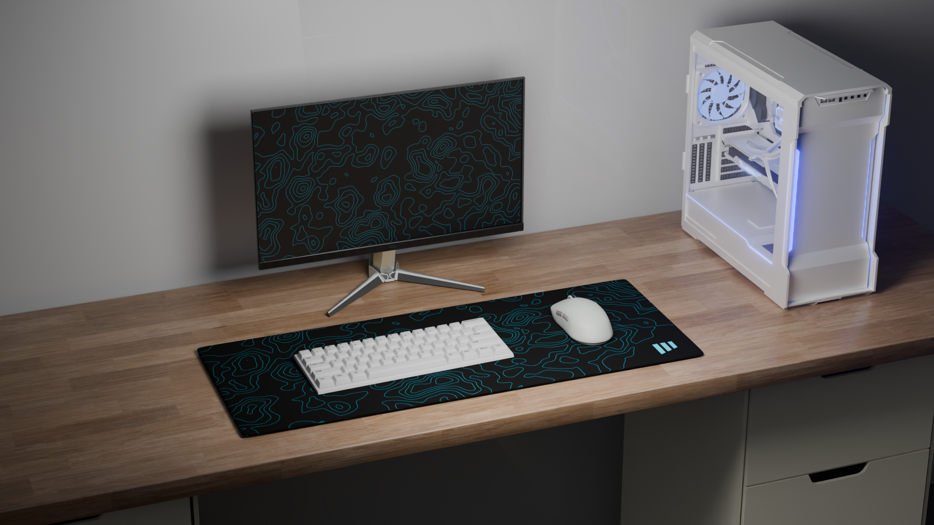 Aqua Midnight Topo Mousepad